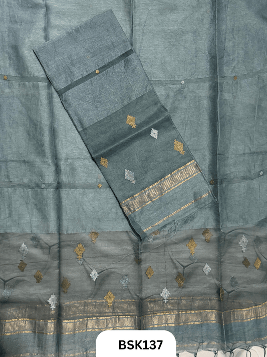 Premium Pure Handloom Linen Silk Salwar  Top 2.7 mtr  Duppata 2.5 mtr