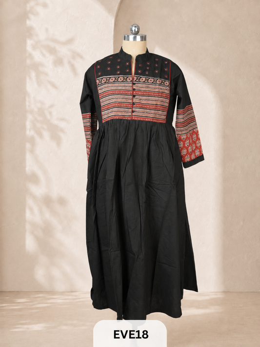 PURE COTTON KURTI WITH MIRROR WORK