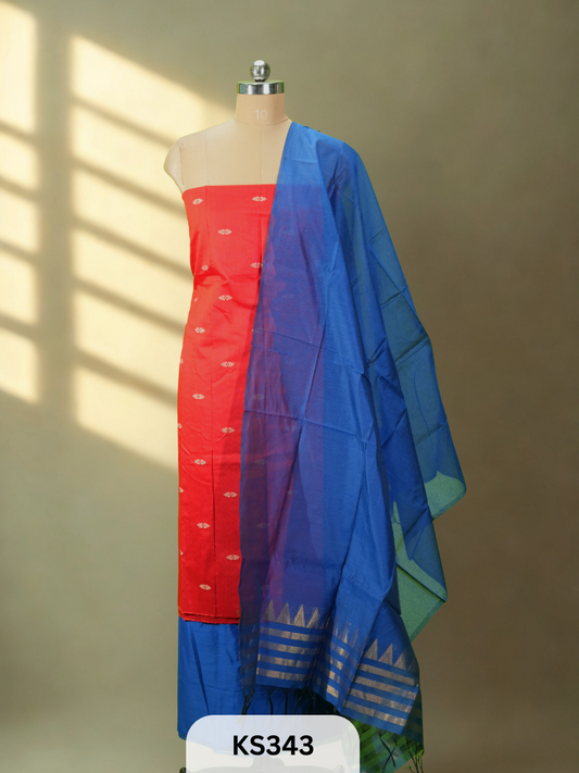 Dupion_Silk_3-Piece_Salwar_Suit -13 |RED | ROYAL BLUE 