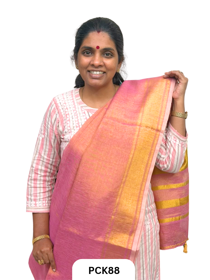 Soft Tissue Semi Linen Saree
