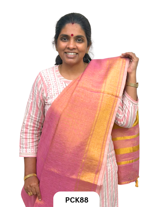 Soft Tissue Semi Linen Saree