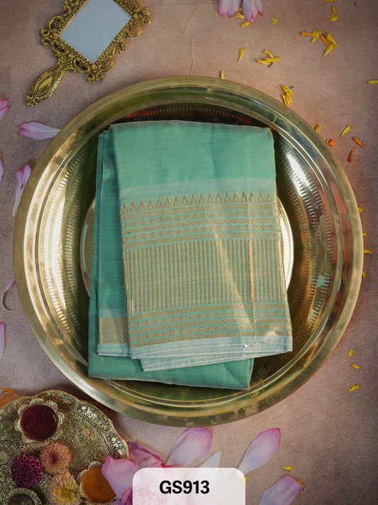 Pure Handloom Mangalgiri Pattu Kanchipuram Lehenga Material-4.5Mtrs