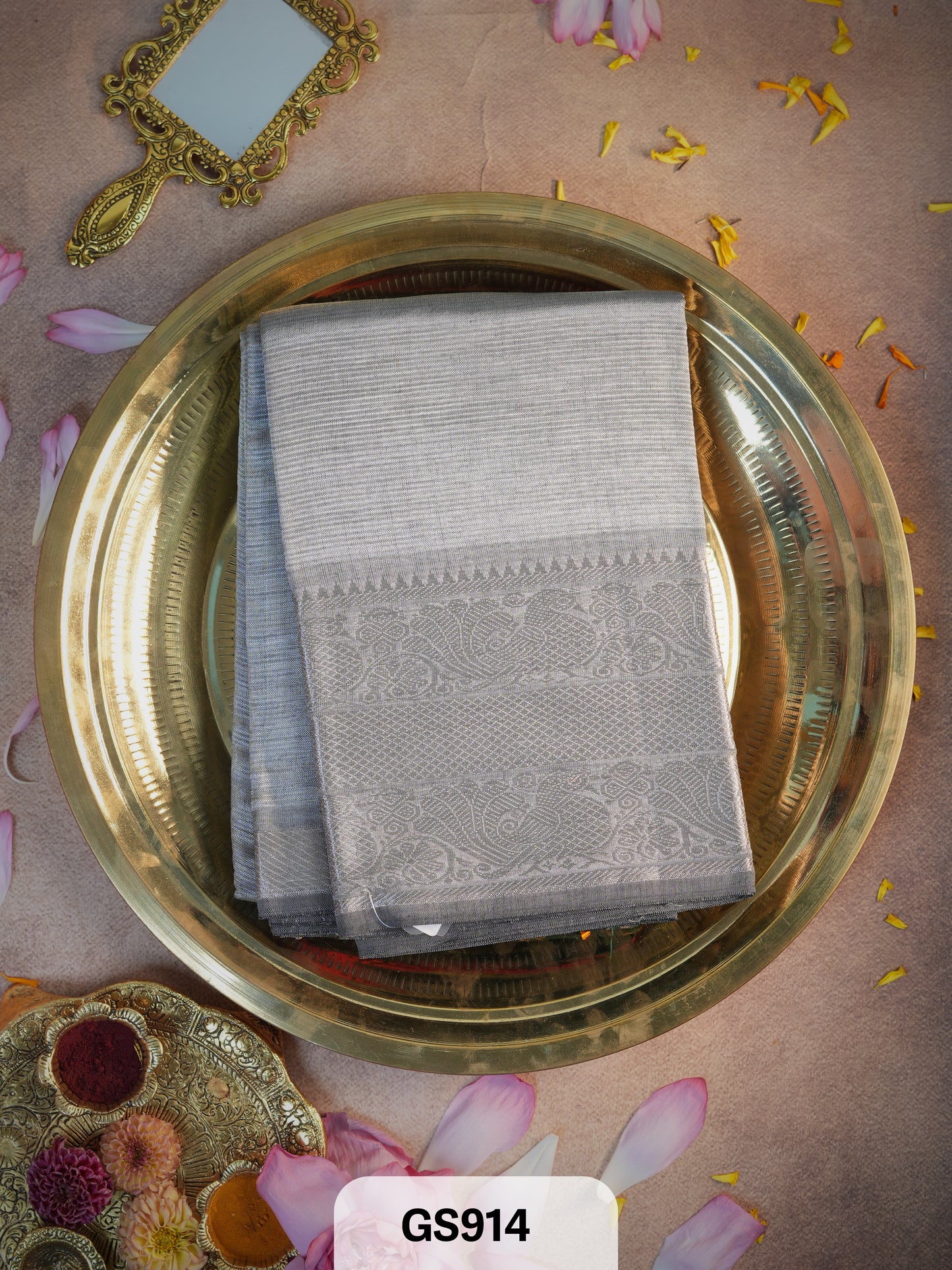 Pure Handloom Mangalgiri Pattu Kanchipuram Lehenga Material-4.5Mtrs