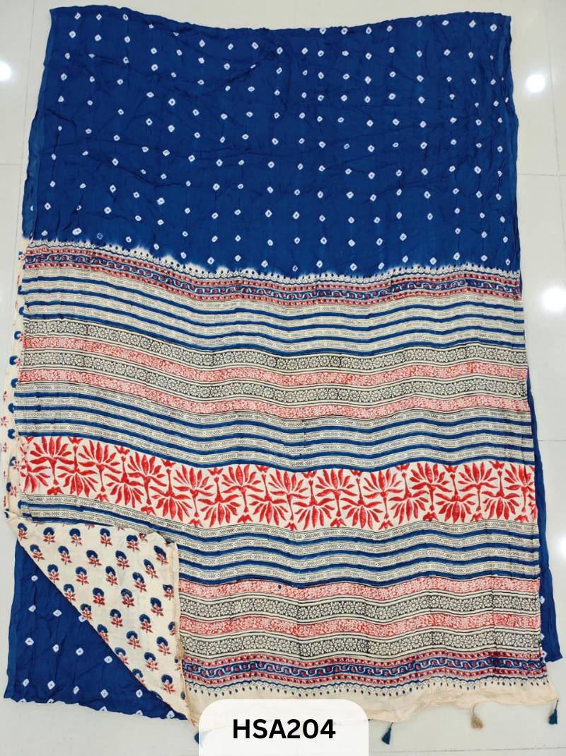 MODAL JAIPURI BANDHEJ SILK SAREE