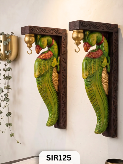 Parrot Temple Painting Heritage Wall Corbels
