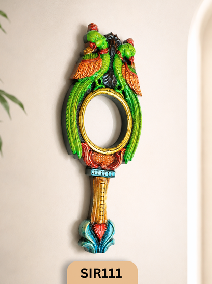 TWIN PARROT HERITAGE WOODEN WALL ART | WIDTH 9.5 IN HIGHT: 23 IN THICKNESS : 1.8 IN