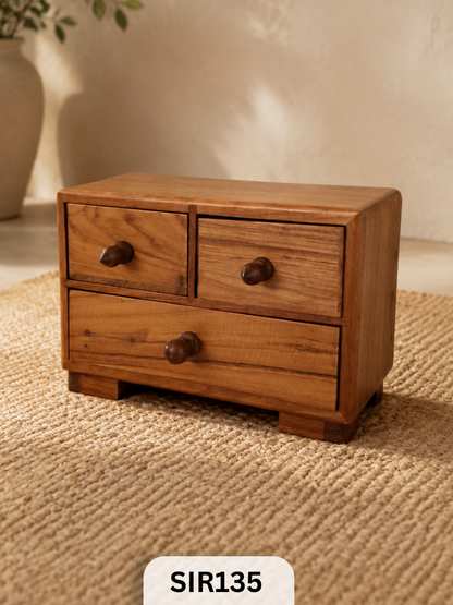 Handcrafted Wooden Cabinet with Drawers