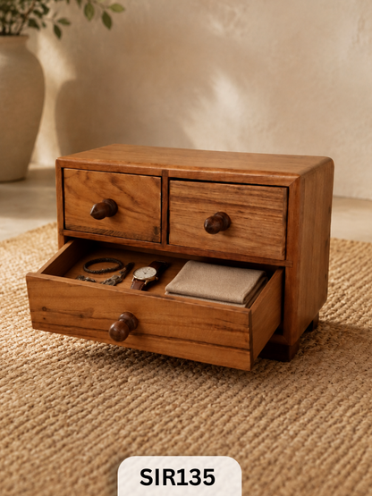 Handcrafted Wooden Cabinet with Drawers