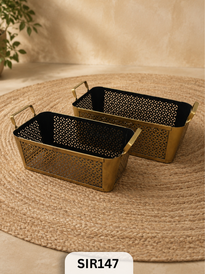 Iron Storage Basket Set | Big & Small - Set of 2