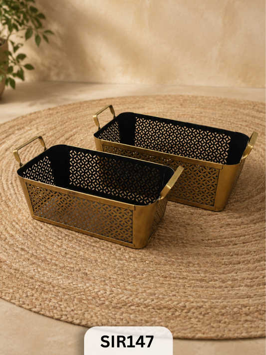 Iron Storage Basket Set | Big & Small - Set of 2