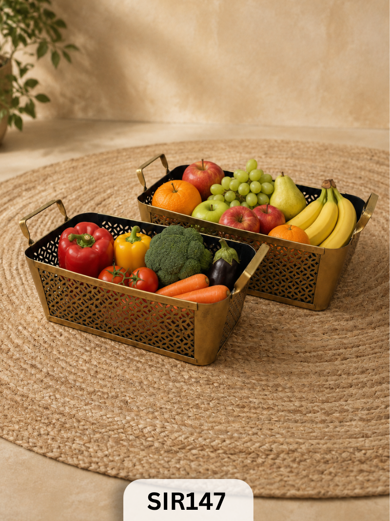 Iron Storage Basket Set | Big & Small - Set of 2