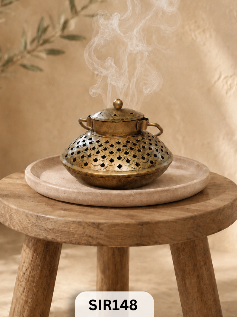 Metal Tea Light Candle Holder | Brass Coated