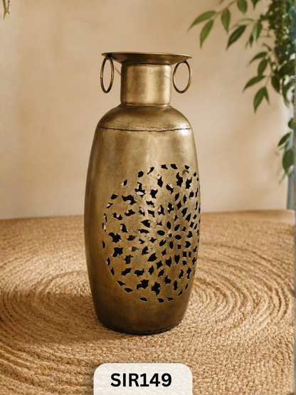 Metal Flower Pot / Candle Holder | Brass Coated