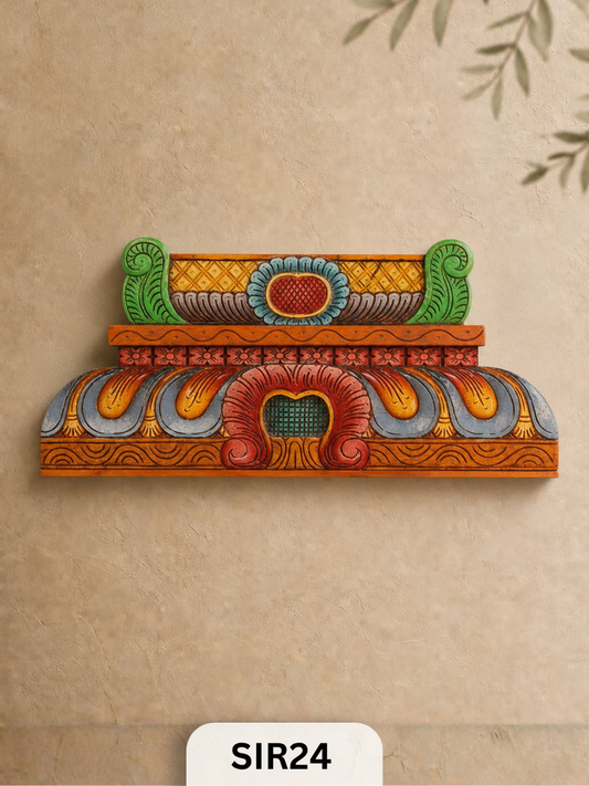 Wooden Temple Gopuram Wall Hanging Decor - Height 12" INCH, WIDTH 24"INCH
