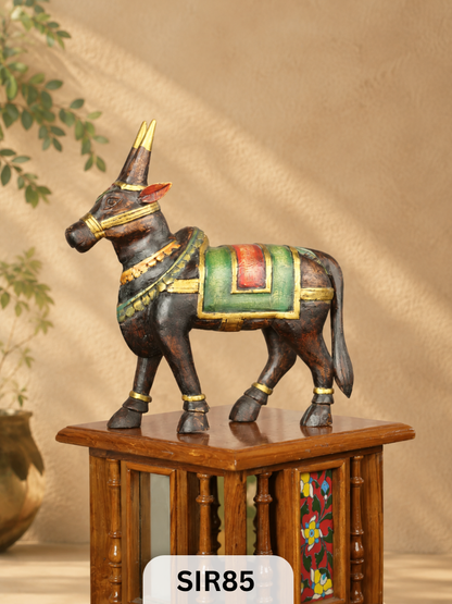 WOODEN NANDHI  - Height 13" INCH, WIDTH 13"INCH