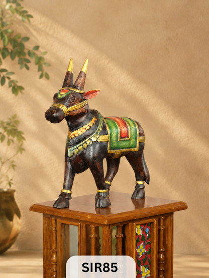 WOODEN NANDHI  - Height 13" INCH, WIDTH 13"INCH
