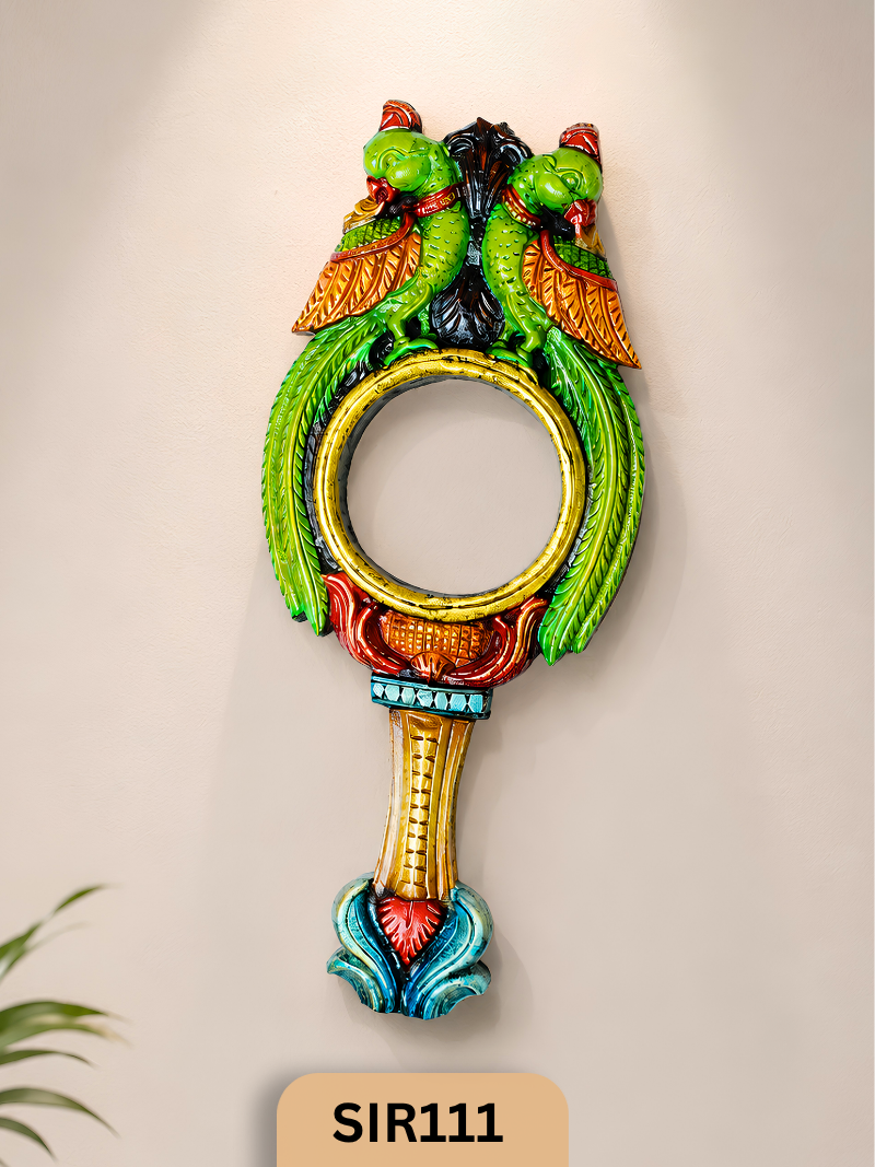 TWIN PARROT HERITAGE WOODEN WALL ART | WIDTH 9.5 IN HIGHT: 23 IN THICKNESS : 1.8 IN