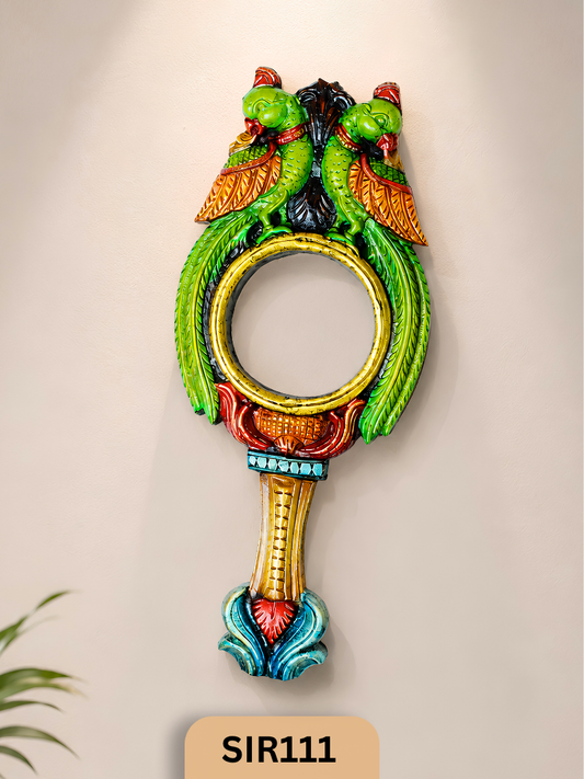 TWIN PARROT HERITAGE WOODEN WALL ART | WIDTH 9.5 IN HIGHT: 23 IN THICKNESS : 1.8 IN