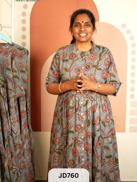 MUSLIN PENKALAMKARI KURTI ( DIGITIAL )