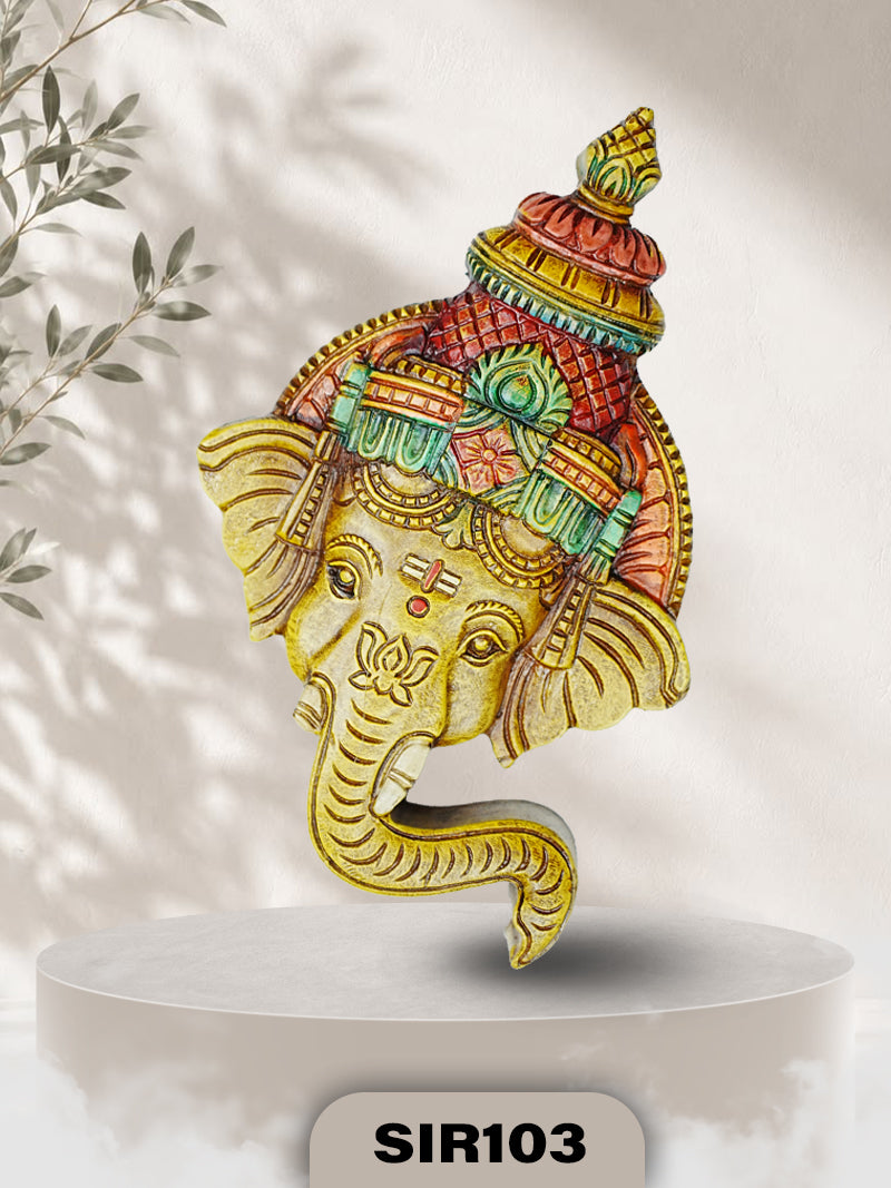 Jodhpur RajGanesh Handcrafted Wooden Ganesha Wall Hanging  Premium Vastu Entrance Decor