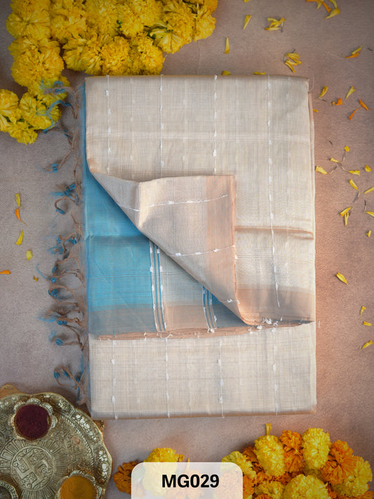 Handloom Mangalgiri saree with Jute Border