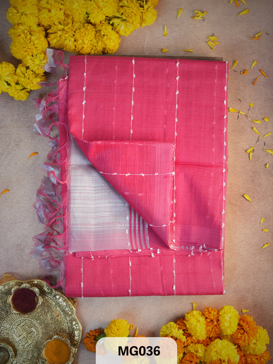 Handloom Mangalgiri saree with Jute Border
