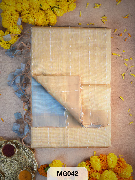 Handloom Mangalgiri saree with Jute Border