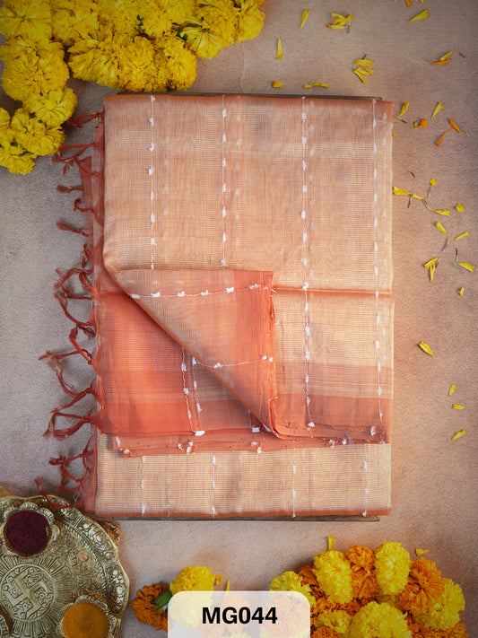 Handloom Mangalgiri saree with Jute Border