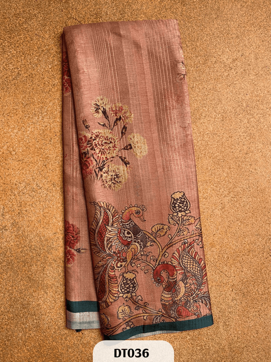 Dupion Semi Tussar with Kalamkari Design
