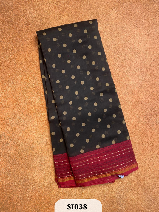 Semi Tussar With Kantha Work