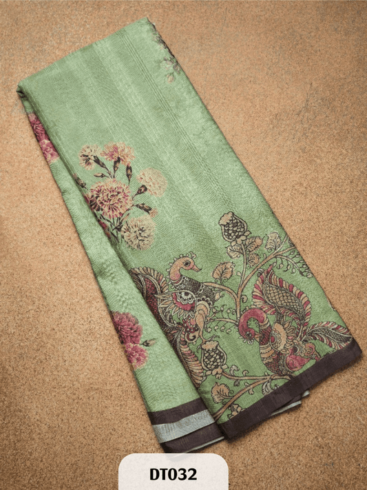 Dupion Semi Tussar with Kalamkari Design
