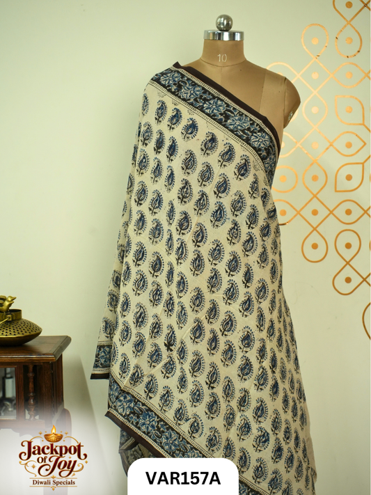 Pure Handblock Kalamkari Duppata