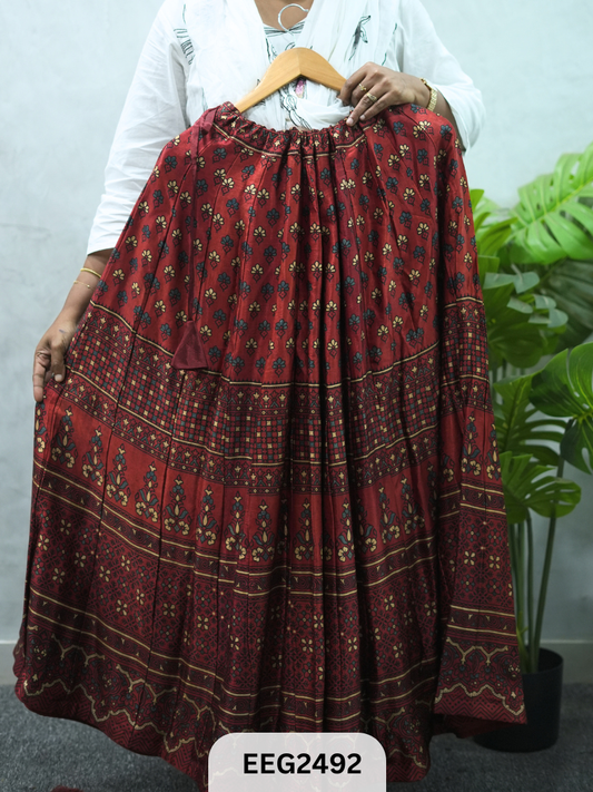 MUSHRU SKIRT 6 MTRS. FLARE-FREE SIZE