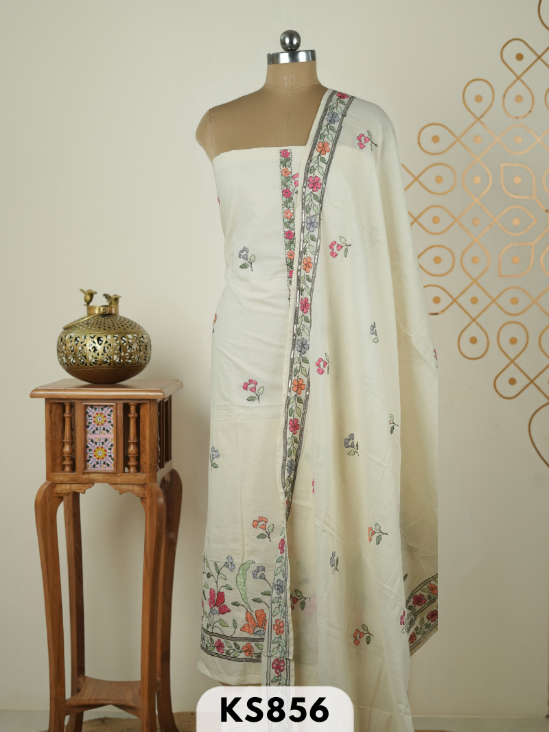 Mulcotton embroidery 3 pcs salwar set