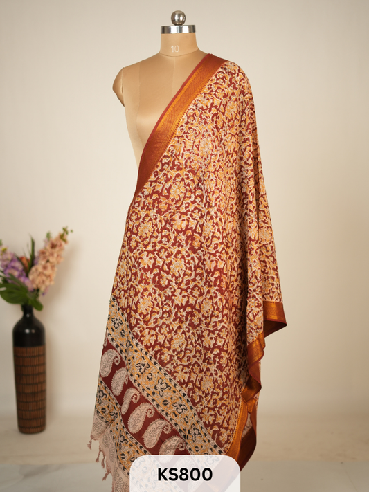 KALAMKARI CHENNURI SILK DUPPATTA