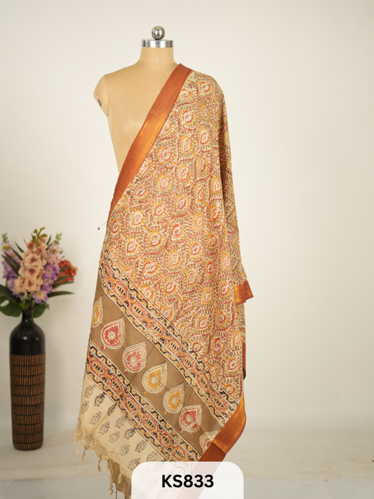 KALAMKARI CHENNURI SILK DUPPATTA