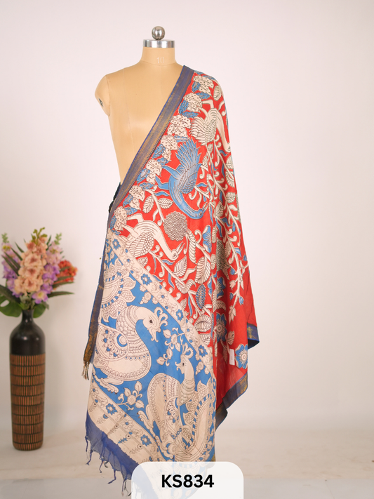 KALAMKARI CHENNURI SILK DUPPATTA