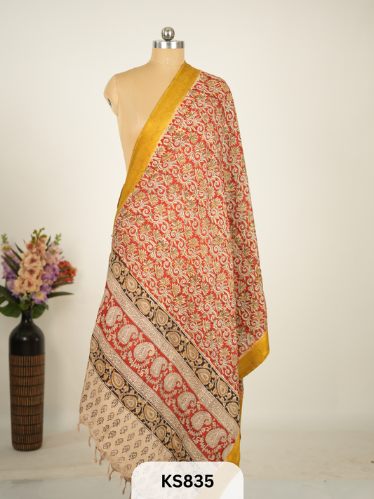 KALAMKARI CHENNURI SILK DUPPATTA