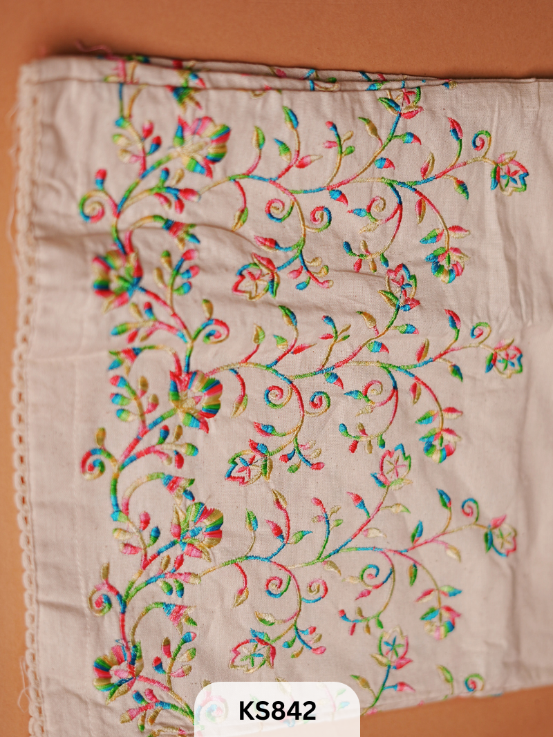 KHADI PANT WITH NATURAL COLOR EMBROIDERY