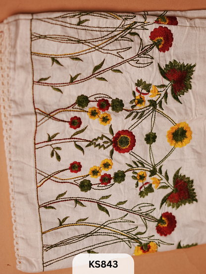 KHADI PANT WITH NATURAL COLOR EMBROIDERY