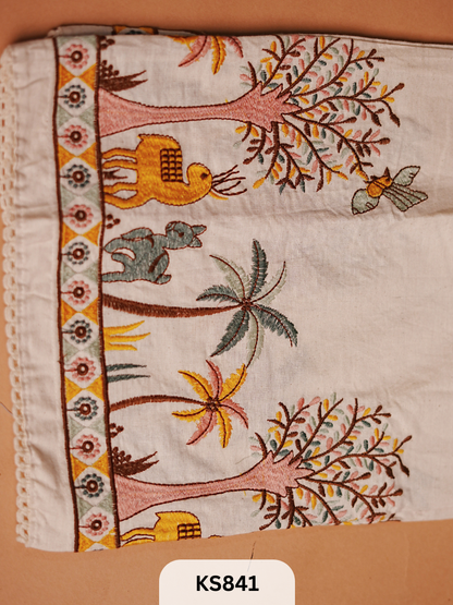 KHADI PANT WITH NATURAL COLOR EMBROIDERY