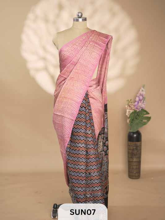 MODAL AJRAKH SAREE - MISPRINT