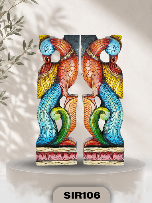 Royal Mayura Peacock Heritage Wall Corbels – Pair