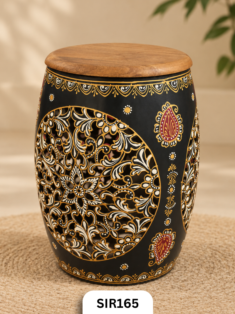 Jodhpur Royal Mandala Accent Stool & Side Table