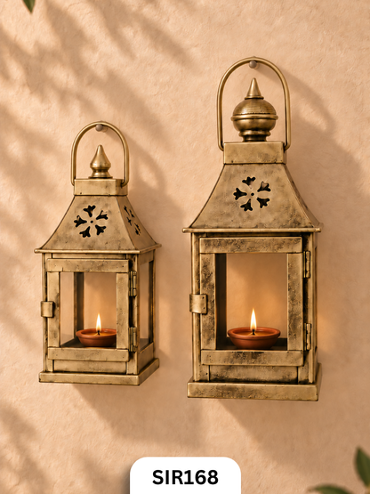 Iron Perforated Hanging Lanter Combo