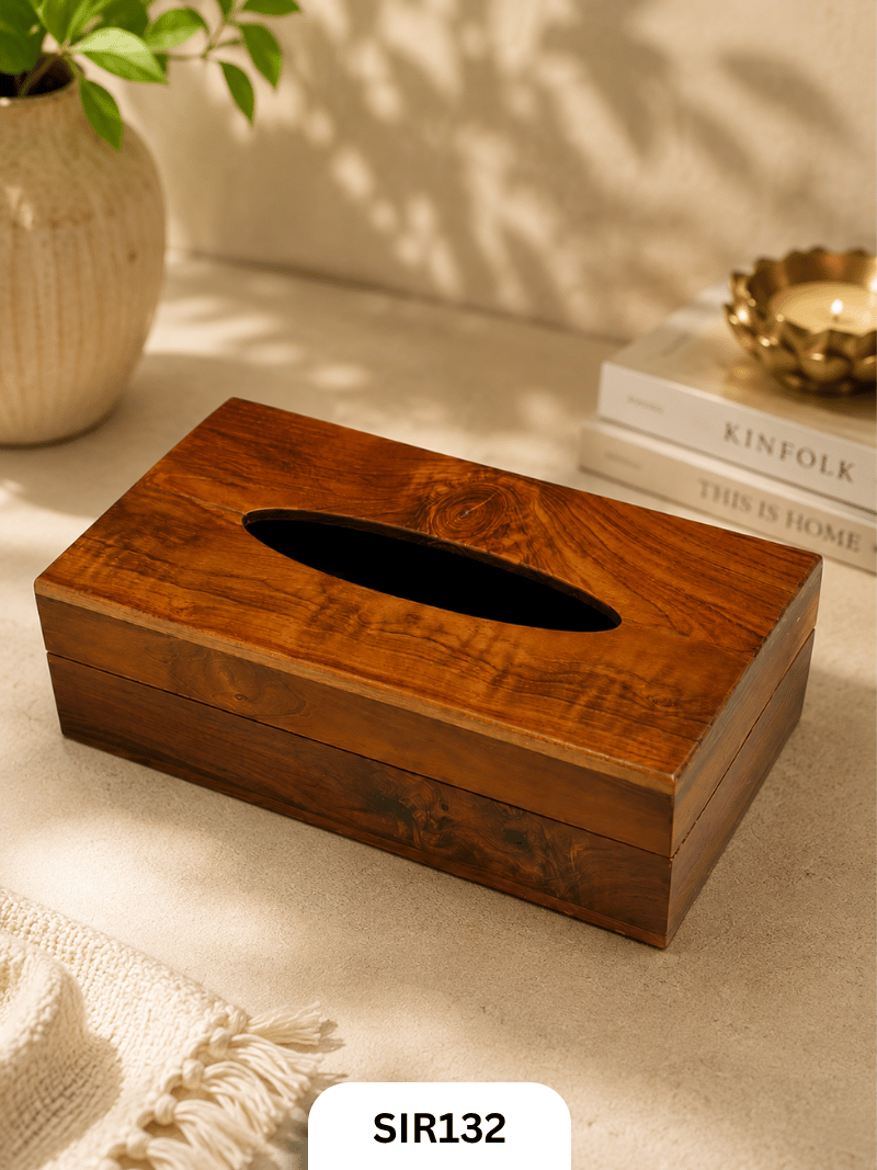 Wooden Teak Tissue paper Box