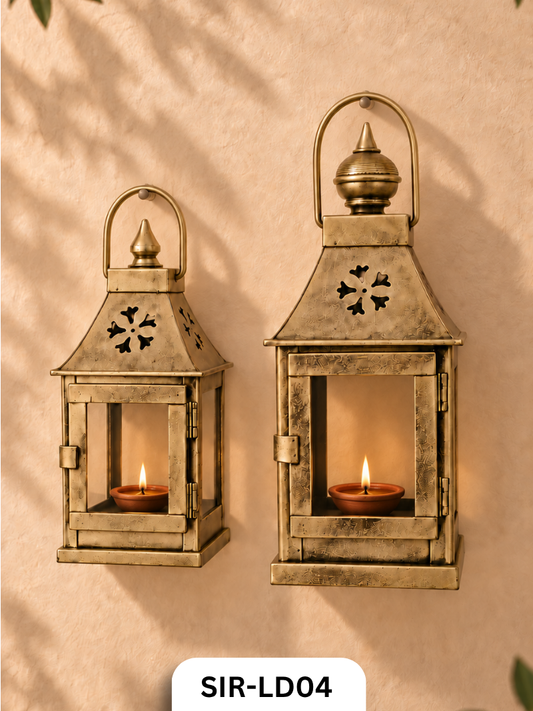 Iron Perforated Hanging Lanter Combo