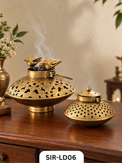 Golden Bird Bakhoor Burner Duo – Set of 2