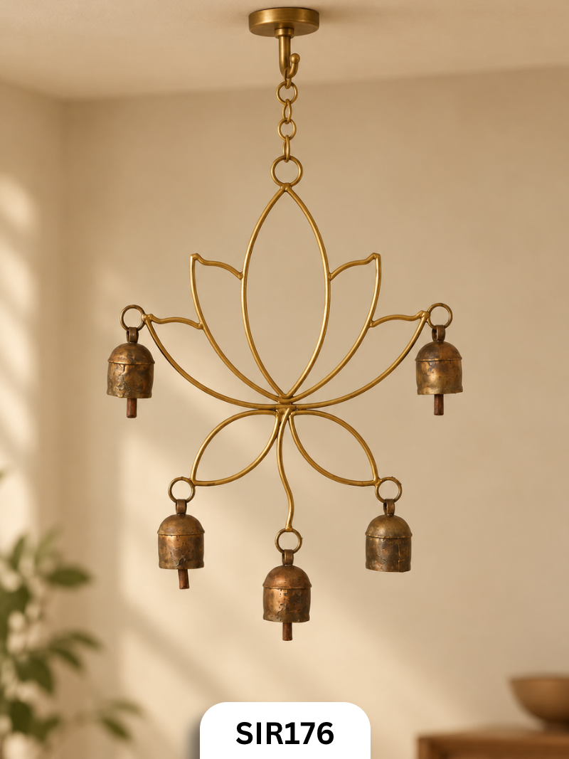 Lotus Copper Bell Wind Chime