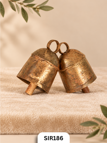 Small Handmade Kutch Copper Bells (Set of 2)